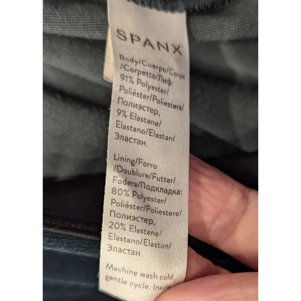 Spanx High Waist Velvet Green Leggings Size Small - Picture 6 of 8